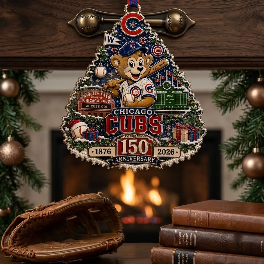 Chicago Cubs 150th Anniversary 1976 2026 Christmas Ornament Chicago Cubs Merch Fan Gifts