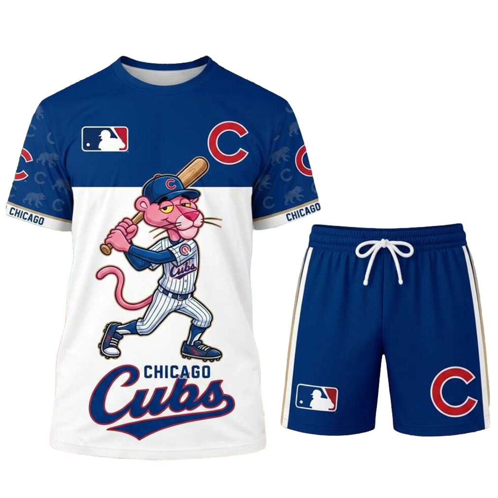 Chicago Cubs Pink Panther Shirt And Shorts Chicago Cubs Merch Unique Gifts For Baseball Fans Chicago Cubs Pink Panther Shirt And Shorts Chicago Cubs Merch Unique Gifts For Baseball Fans