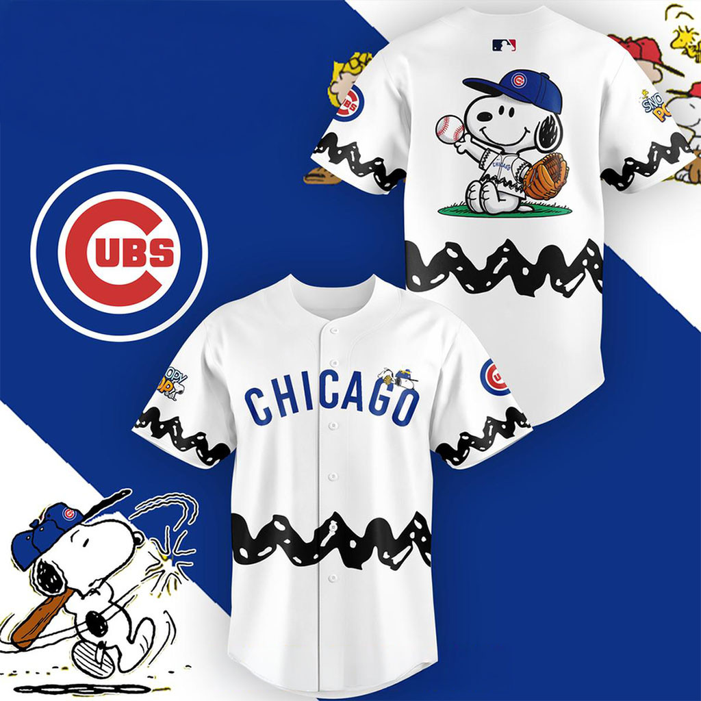 Chicago Cubs X Peanuts Christmas White Night Baseball Jersey 2026 Chicago Cubs Merch Fan Gifts