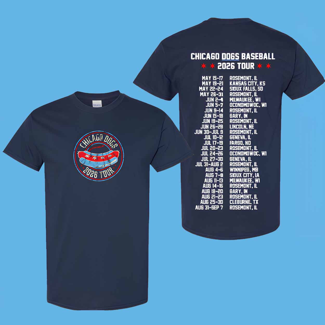 Chicago Dogs 2026 Tour T-Shirt