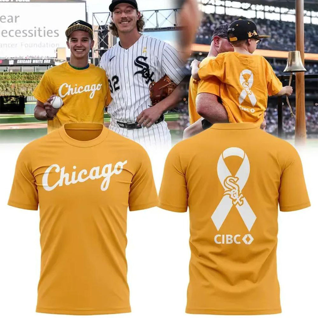 Chicago White Sox Childhood Cancer Awareness T-Shirt White Sox Merch Gift For Baseball Lovers