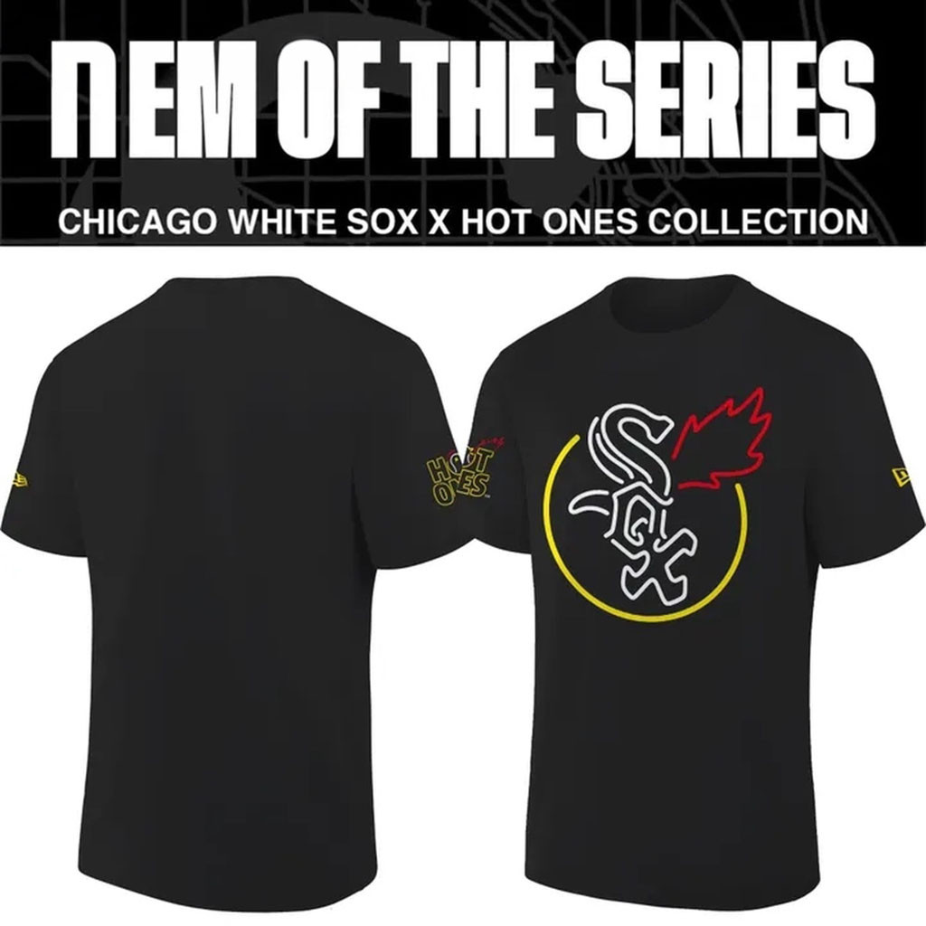 Chicago White Sox X First We Feast X Hot Ones Black T-Shirt White Sox Merch Gift For Fans