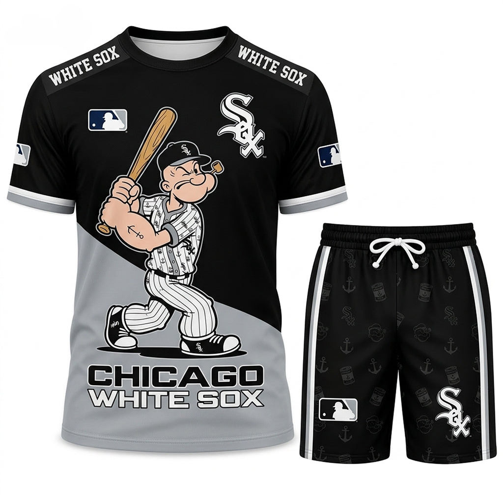 Chicago White Sox X Popeye The Sailor T-Shirt And Shorts Set Chicago White Sox Merch Fan Gifts