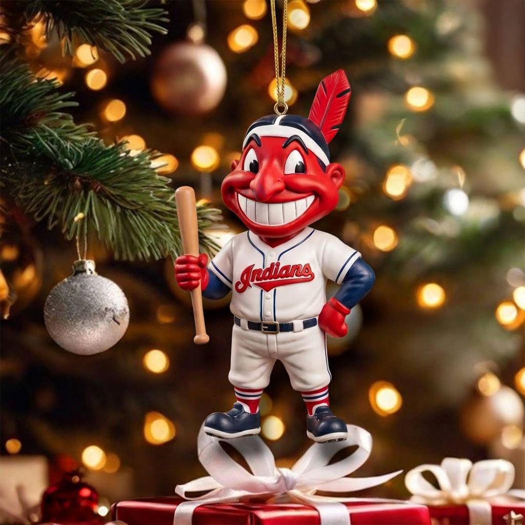Chief Wahoo Cleveland Indians Mascot Ornament Christmas Ornaments Cleveland Indians Merch Gifts