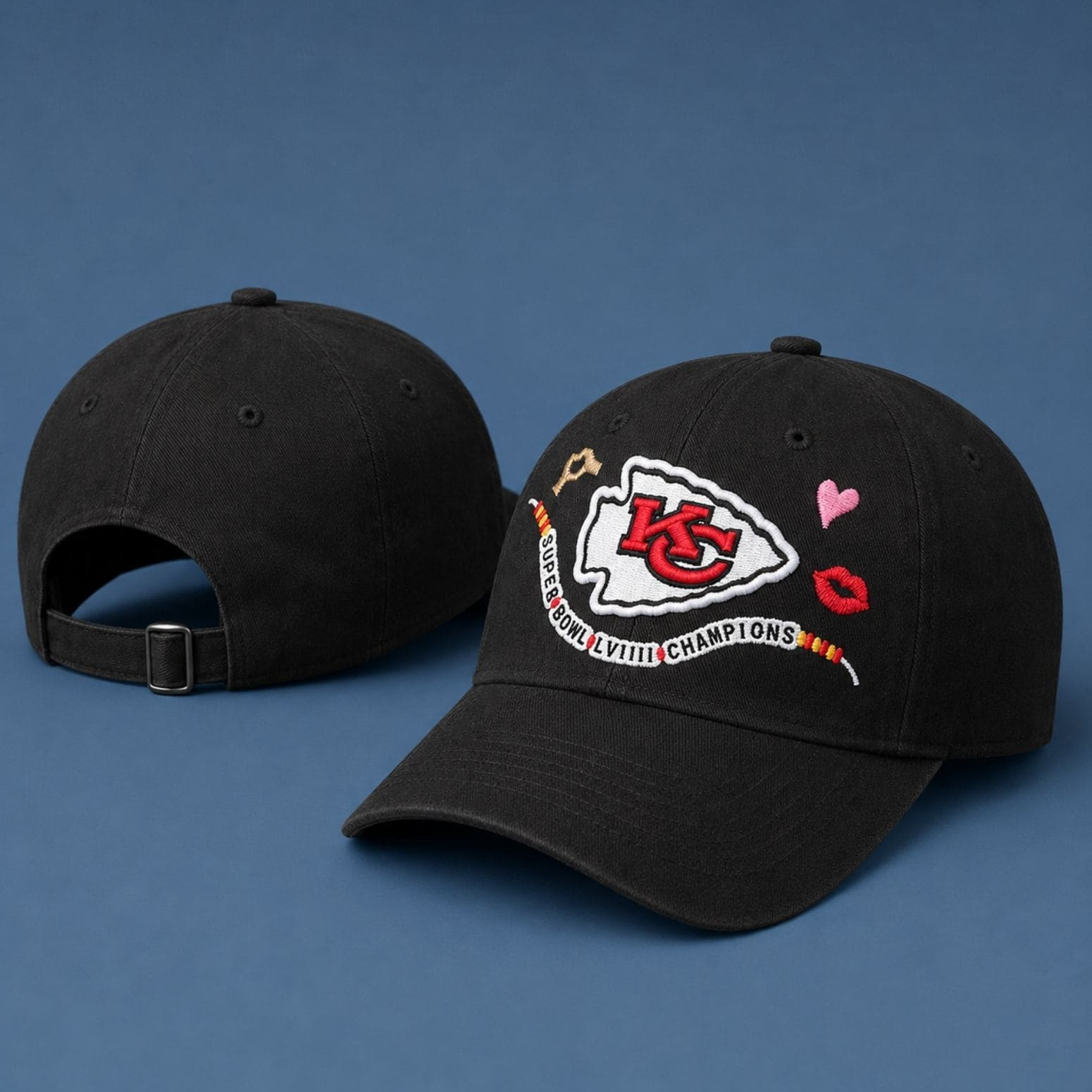 Chiefs SB LVIII Champions Friendship Bracelet Hat KC Chiefs Merch 2026 Gift For Game Day