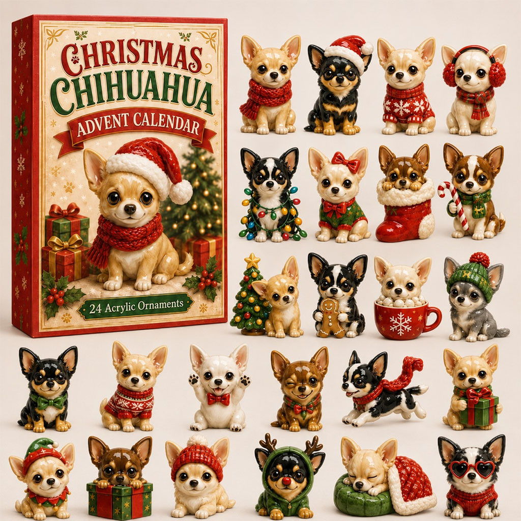Chihuahua Advent Calendar 2026 24 Days Christmas Tree Ornaments Chihuahua Lovers Holiday Gift Chihuahua Advent Calendar 2026 24 Days Christmas Tree Ornaments Chihuahua Lovers Holiday Gift