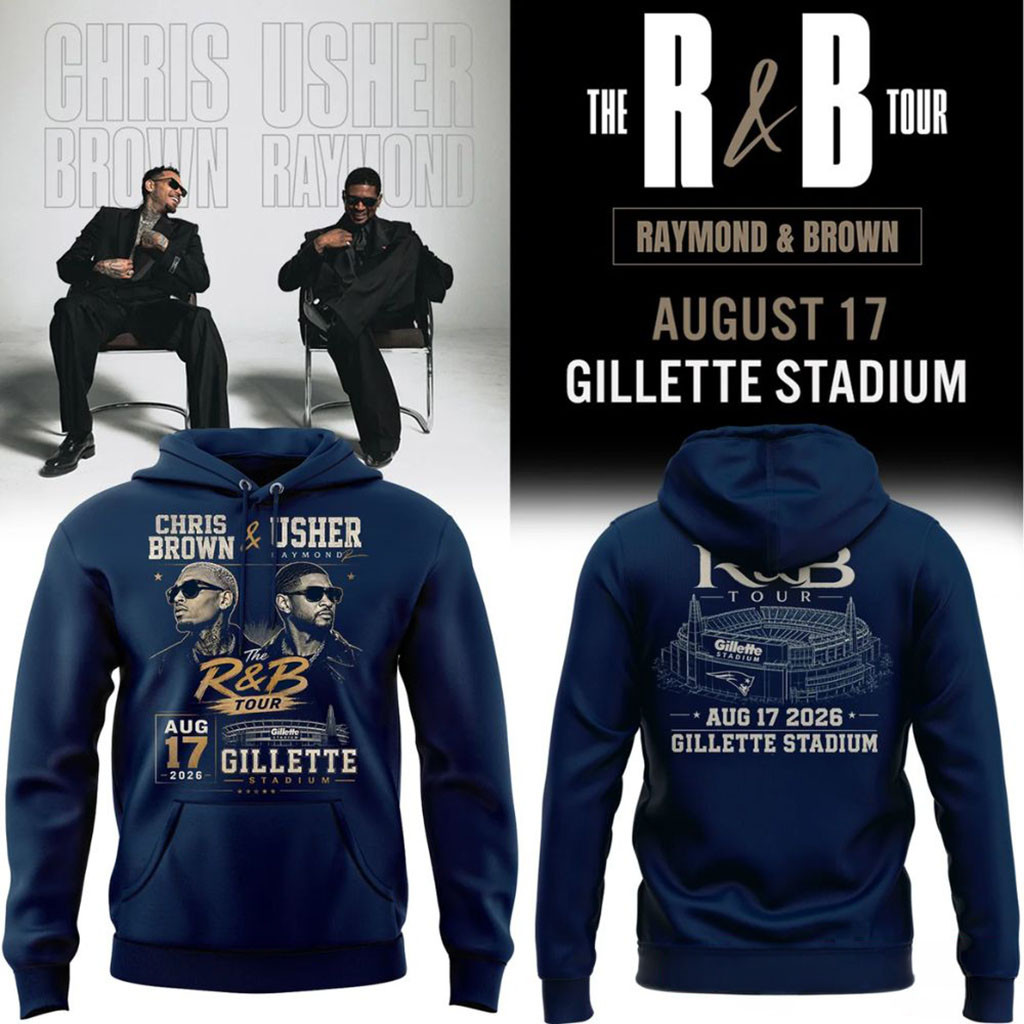 Chris Brown Usher The R&B Tour Gillette Stadium Hoodie R&B Tour Merch Gift For Music Lovers
