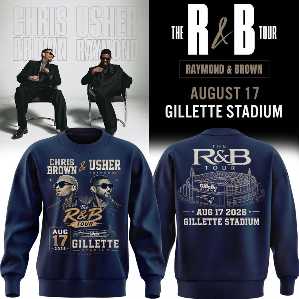 Chris Brown Usher The R&B Tour Gillette Stadium Sweatshirt R&B Tour Merch Music Lover Gifts