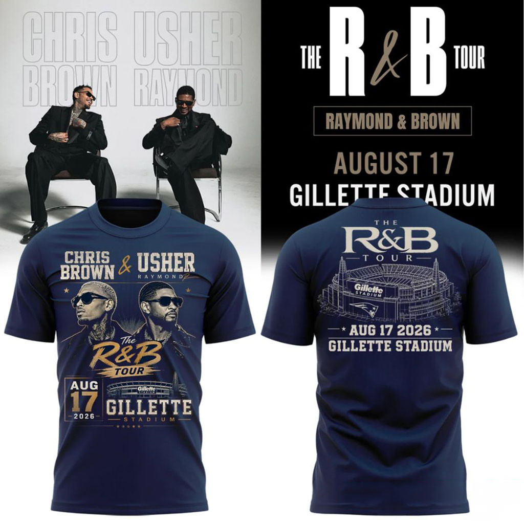 Chris Brown Usher The R&B Tour Gillette Stadium T-Shirt R&B Tour Merch Music Fan Apparel