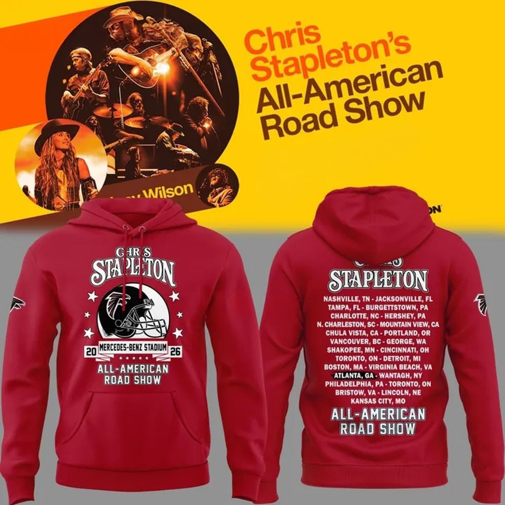 Chris Stapleton X Atlanta Falcons Merch All American Road Show 2026 Hoodie Concert Outfits