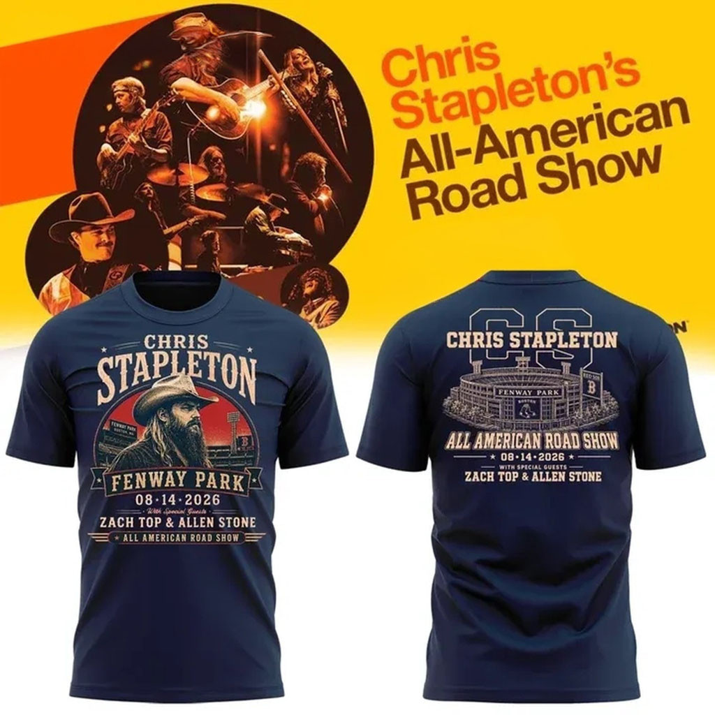 Chris Stapleton X Fenway Park All American Road Show 2026 Navy T-Shirt Fan Merch Gift Ideas