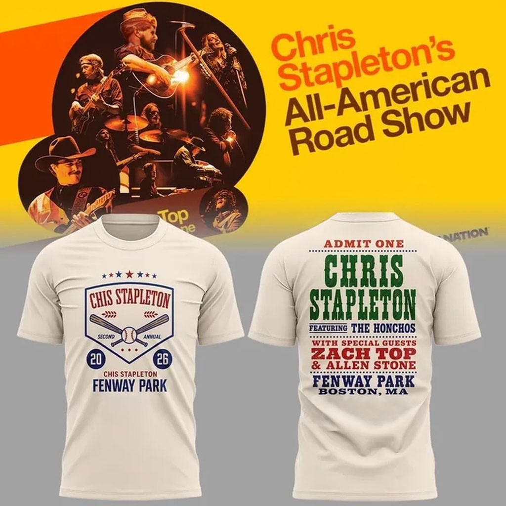 Chris Stapleton X Fenway Park All American Road Show 2026 T-Shirt Chris Stapleton Tour Merch Chris Stapleton X Fenway Park All American Road Show 2026 T-Shirt Chris Stapleton Tour Merch