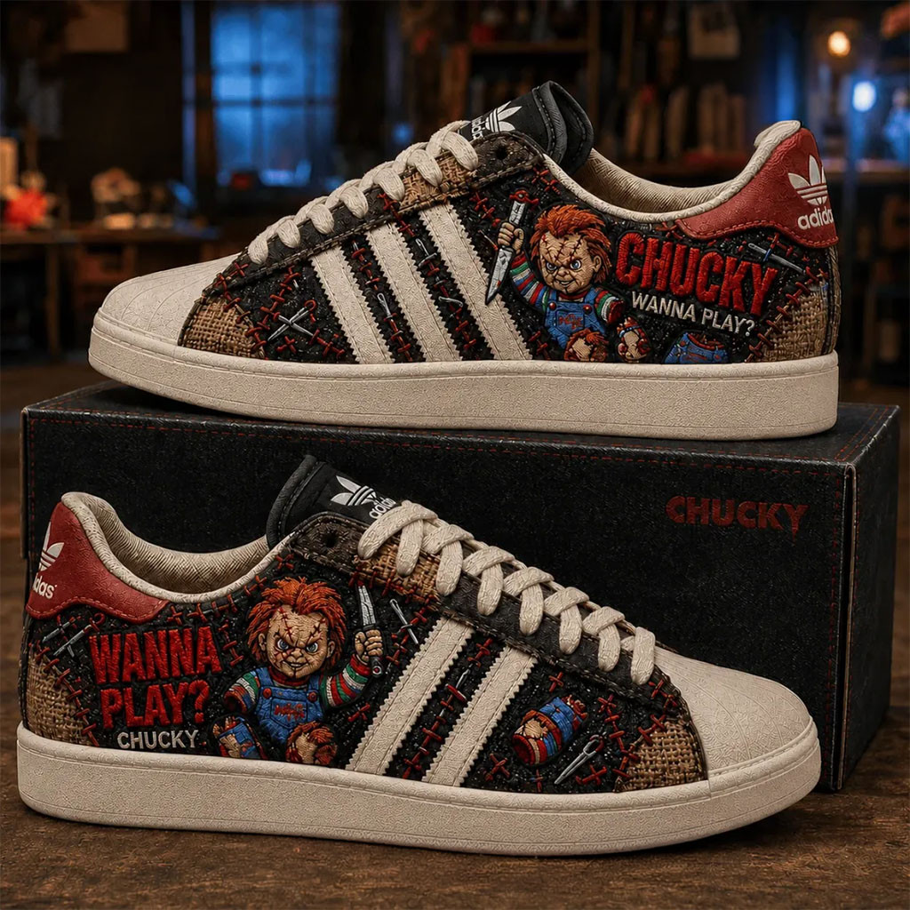 Chucky Horror Movie Sneakers Wanna Play Shoes Chucky Merch Halloween Gifts Ideas