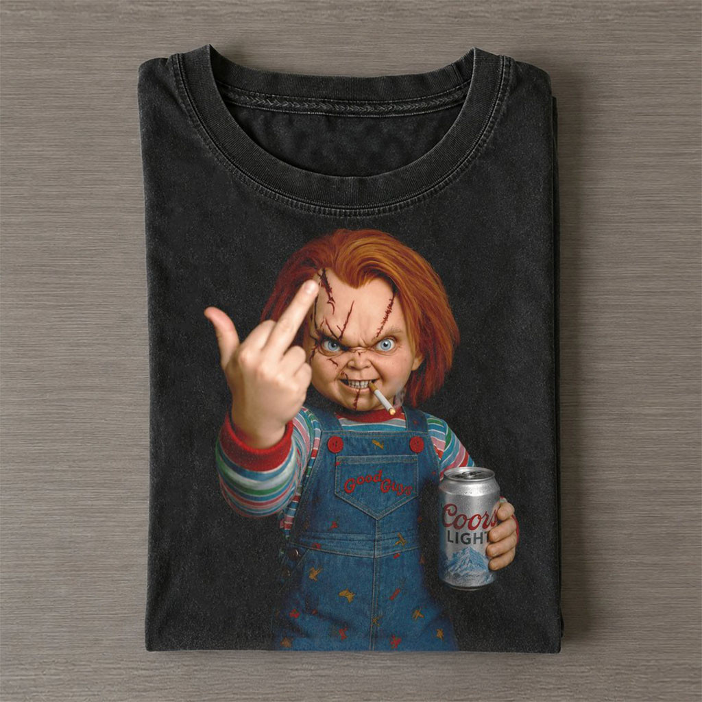 Chucky Vintage Horror Movie Graphic Middle Finger T-Shirt Funny Halloween Shirt Chucky Merch Chucky Vintage Horror Movie Graphic Middle Finger T-Shirt Funny Halloween Shirt Chucky Merch