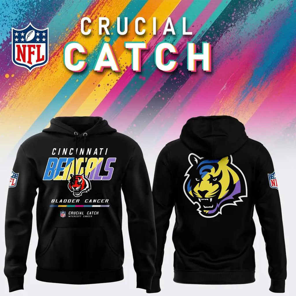 Cincinnati Bengals 2026 Crucial Catch Intercept Cancer Hoodie NFL Crucial Catch Merch Gift For Fan
