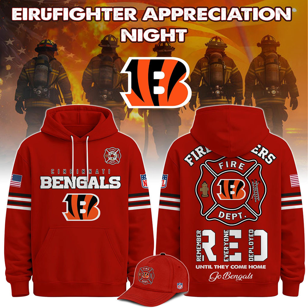 Cincinnati Bengals Firefighter Appreciation Night 2026 Hoodie Cincinnati Bengals Merch Gifts