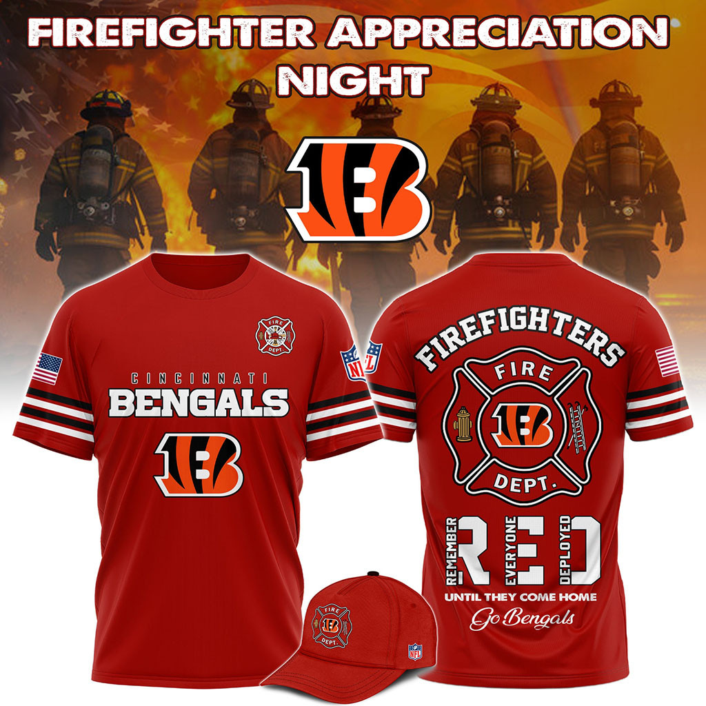 Cincinnati Bengals Firefighter Appreciation Night 2026 T-Shirt Cincinnati Bengals Merch Red Cincinnati Bengals Firefighter Appreciation Night 2026 T-Shirt Cincinnati Bengals Merch Red