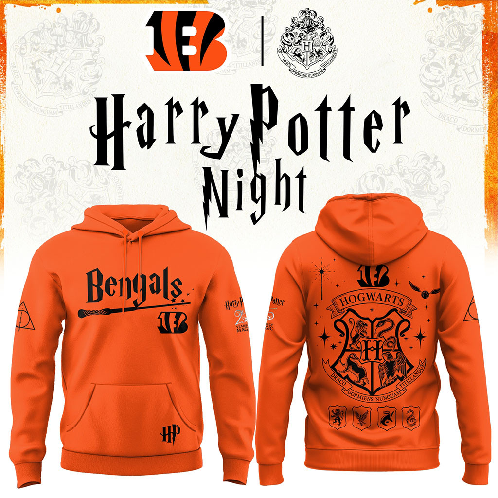 Cincinnati Bengals Football Harry Potter 25th Anniversary Hoodie 2026 Bengals Merch Fan Gift