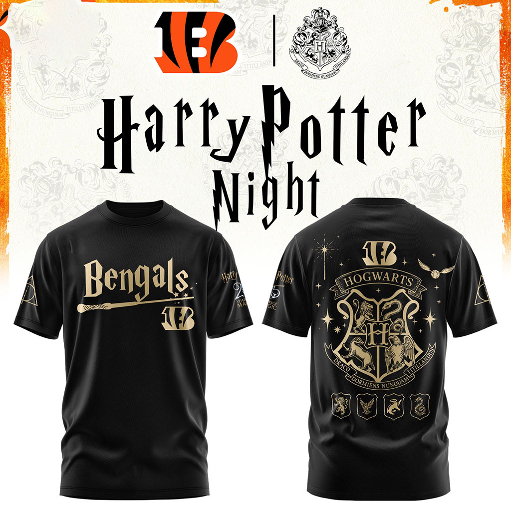 Cincinnati Bengals Football Harry Potter 25th Anniversary Shirt Bengals Merch Presents For Fans