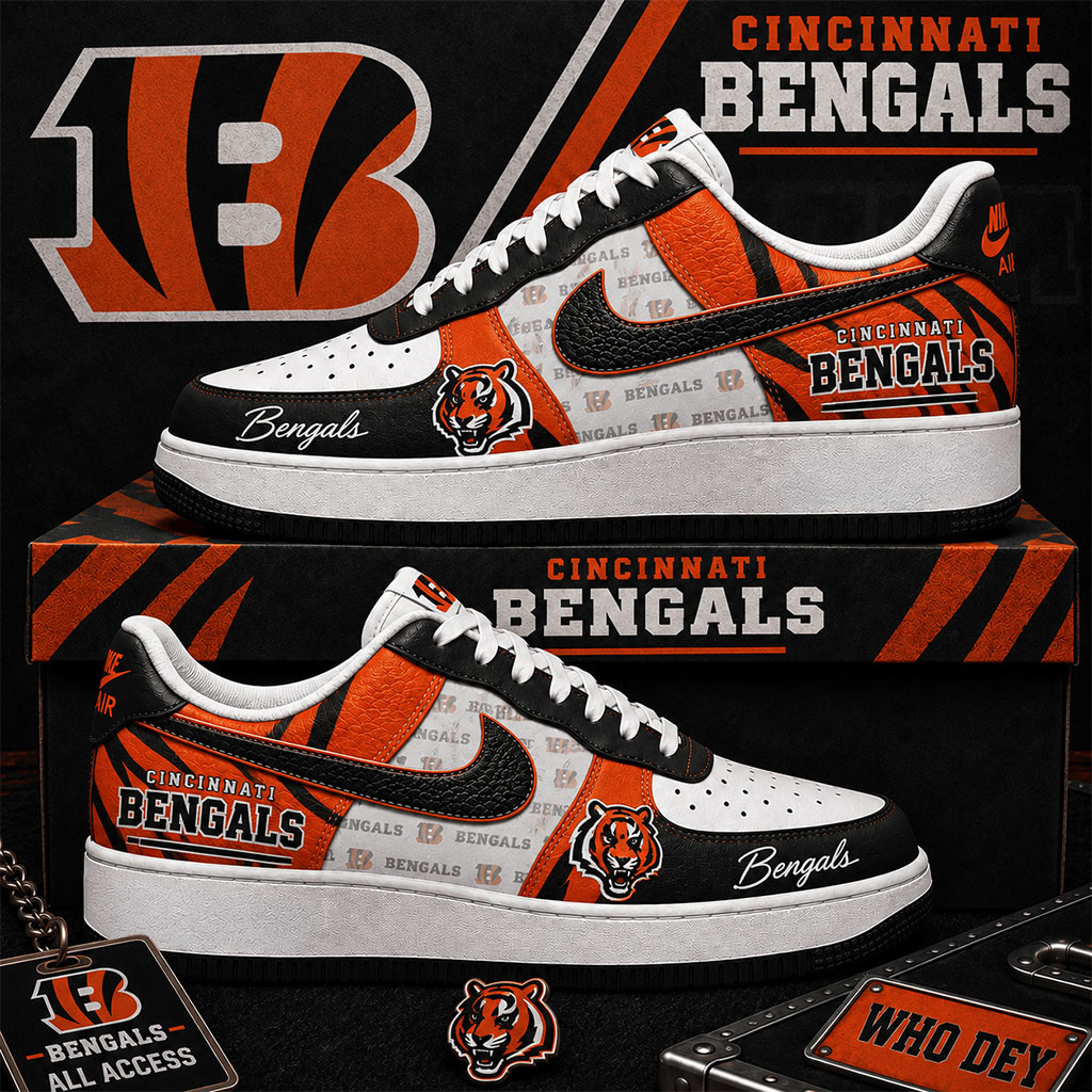 Cincinnati Bengals Sneakers Who Dey Shoes Cincinnati Bengals Merch Football Enthusiast Gifts