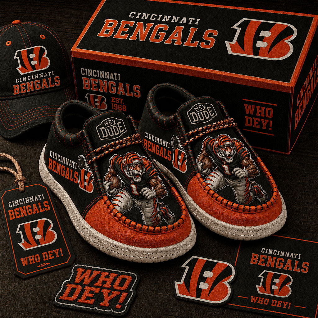 Cincinnati Bengals Who Dey Shoes Cincinnati Bengals Merch Presents For Football Lovers