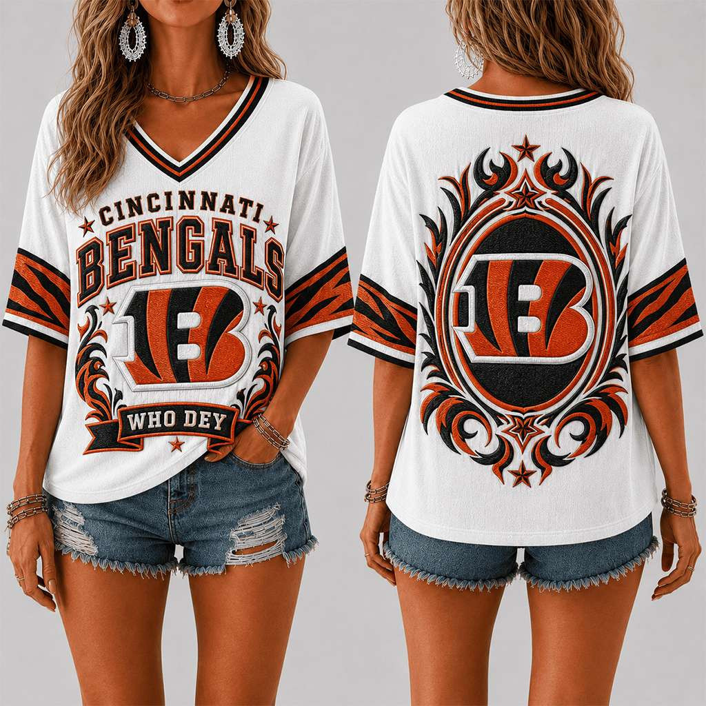 Cincinnati Bengals Who Dey V-Neck Shirt Cincinnati Bengals Merch American Football Gift Ideas