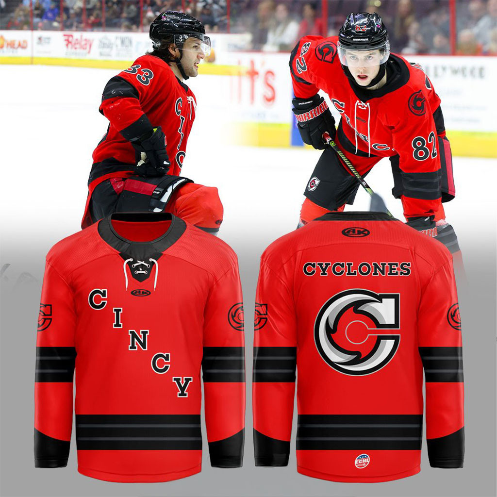 Cincinnati Cyclones 2025 2026 Red Game Hockey Jersey Cincinnati Cyclones Merch Gift For Fans
