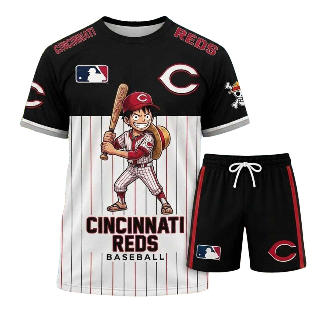 Cincinnati Reds Anime Luffy Character Shirt And Shorts Cincinnati Reds Merch Baseball Fan Gifts Cincinnati Reds Anime Luffy Character Shirt And Shorts Cincinnati Reds Merch Baseball Fan Gifts