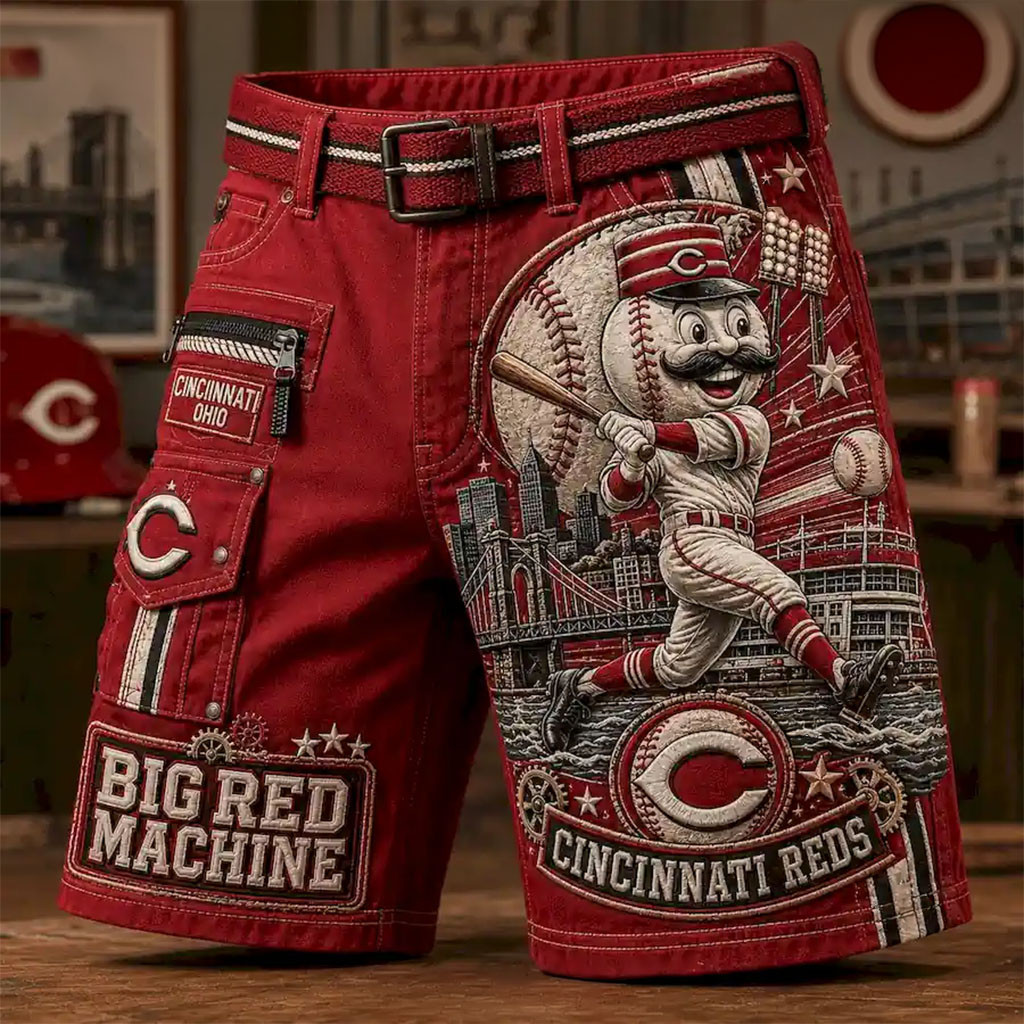 Cincinnati Reds Big Red Machine Shorts Cincinnati Reds Merch Baseball Enthusiast Gifts