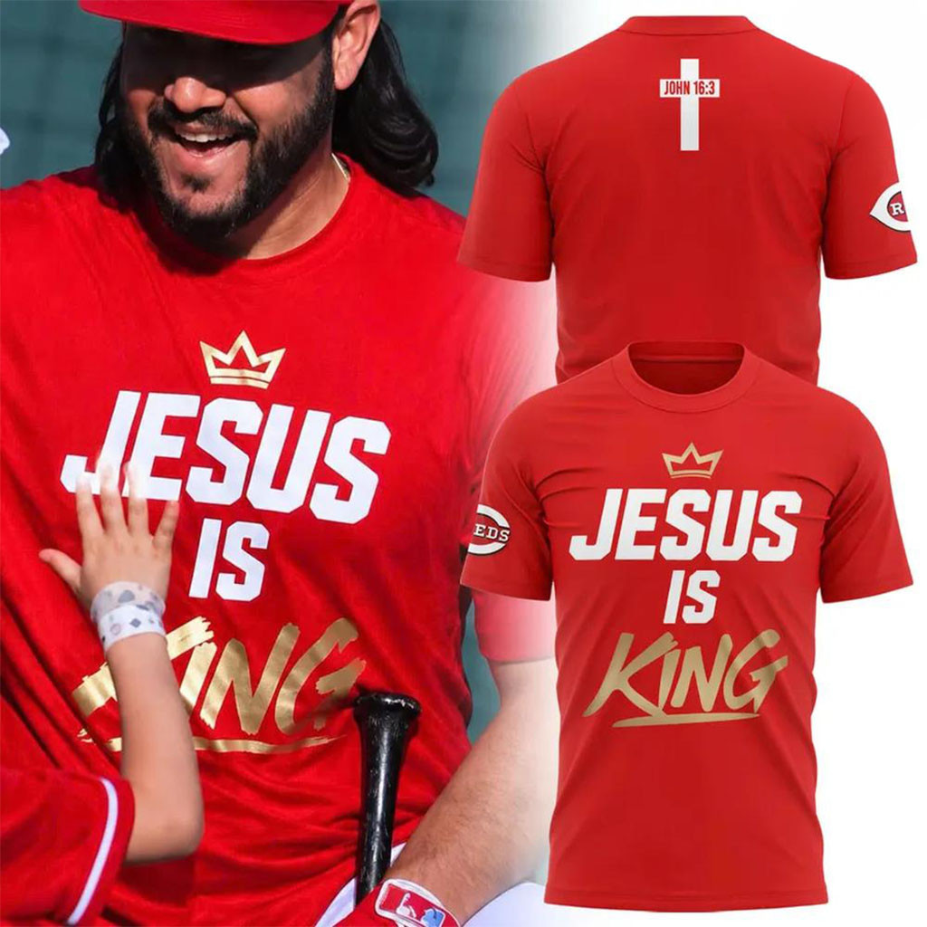 Cincinnati Reds Jesus Is King John 16 3 Graphic T-Shirt Reds Merch Gift For Christian Cincinnati Reds Jesus Is King John 16 3 Graphic T-Shirt Reds Merch Gift For Christian