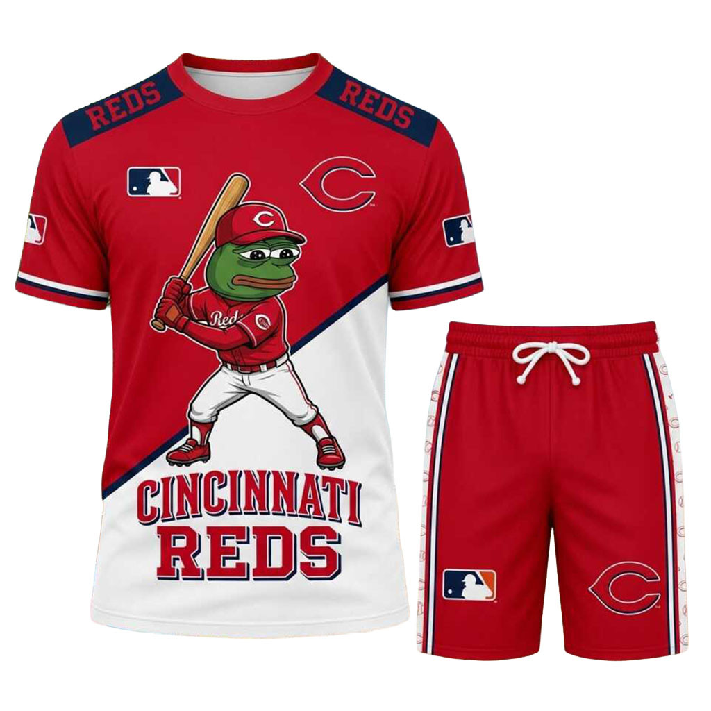 Cincinnati Reds Pepe The Frog Shirt And Shorts Set Reds Merch Best Gifts For Baseball Lovers Cincinnati Reds Pepe The Frog Shirt And Shorts Set Reds Merch Best Gifts For Baseball Lovers