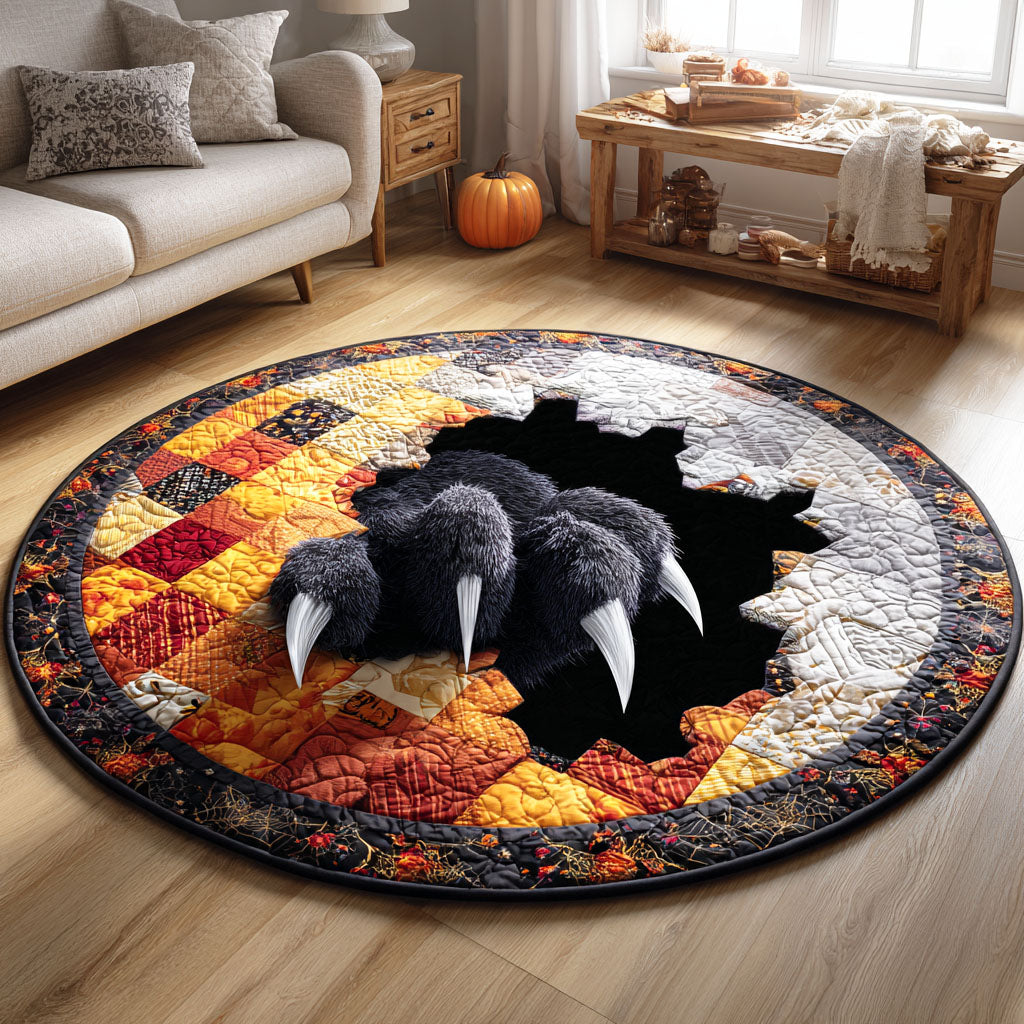 Claw Mark Cat Quilted Round Mat Halloween Home Decor Black Cat Gift Ideas Claw Mark Cat Quilted Round Mat Halloween Home Decor Black Cat Gift Ideas