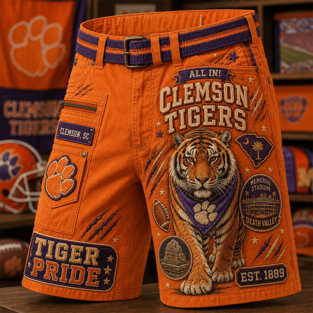 Clemson Tigers Est 1889 Orange Shorts Tiger Pride Merch Presents For Football Fans