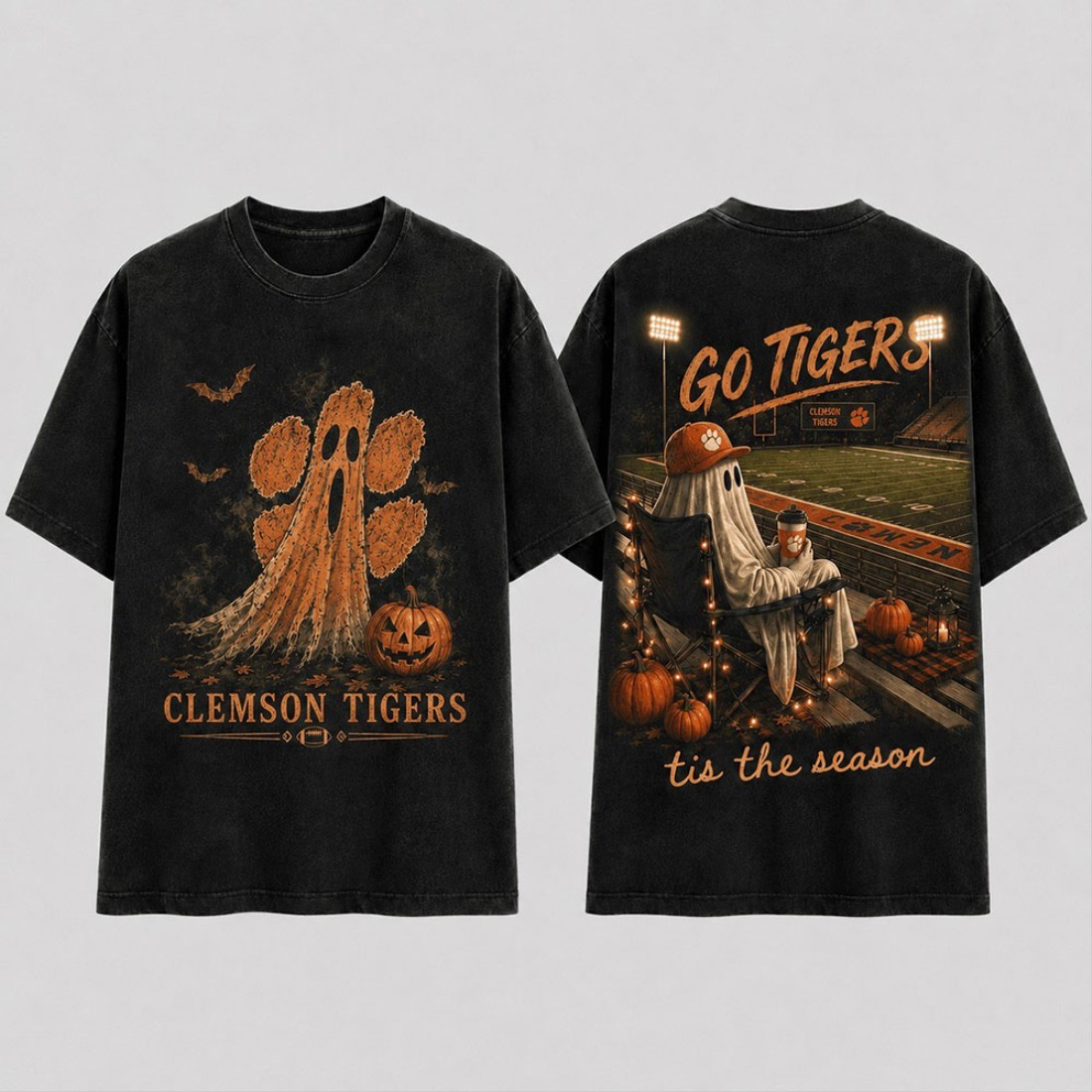 Clemson Tigers Halloween Ghost T-Shirt Tis The Season Tee Clemson Tigers Merch Spooky Gifts