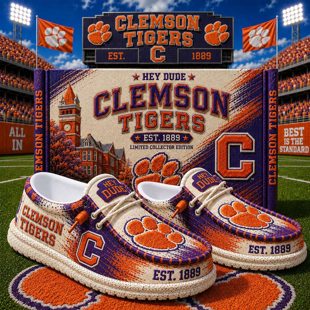 Clemson Tigers Merch Est 1889 Clemson Tigers Slip-On Loafers Gifts For Football Fan Clemson Tigers Merch Est 1889 Clemson Tigers Slip-On Loafers Gifts For Football Fan
