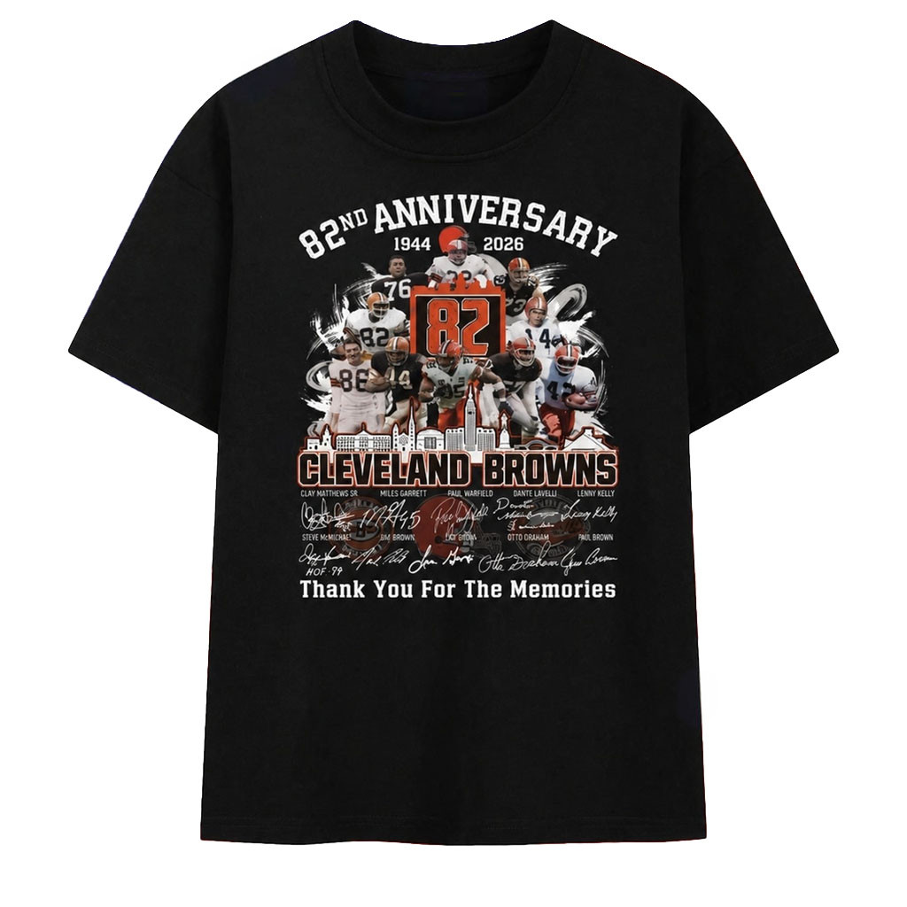 Cleveland Browns 82nd Anniversary 1944 2026 Signatures Vintage T-Shirt Cleveland Browns Merch
