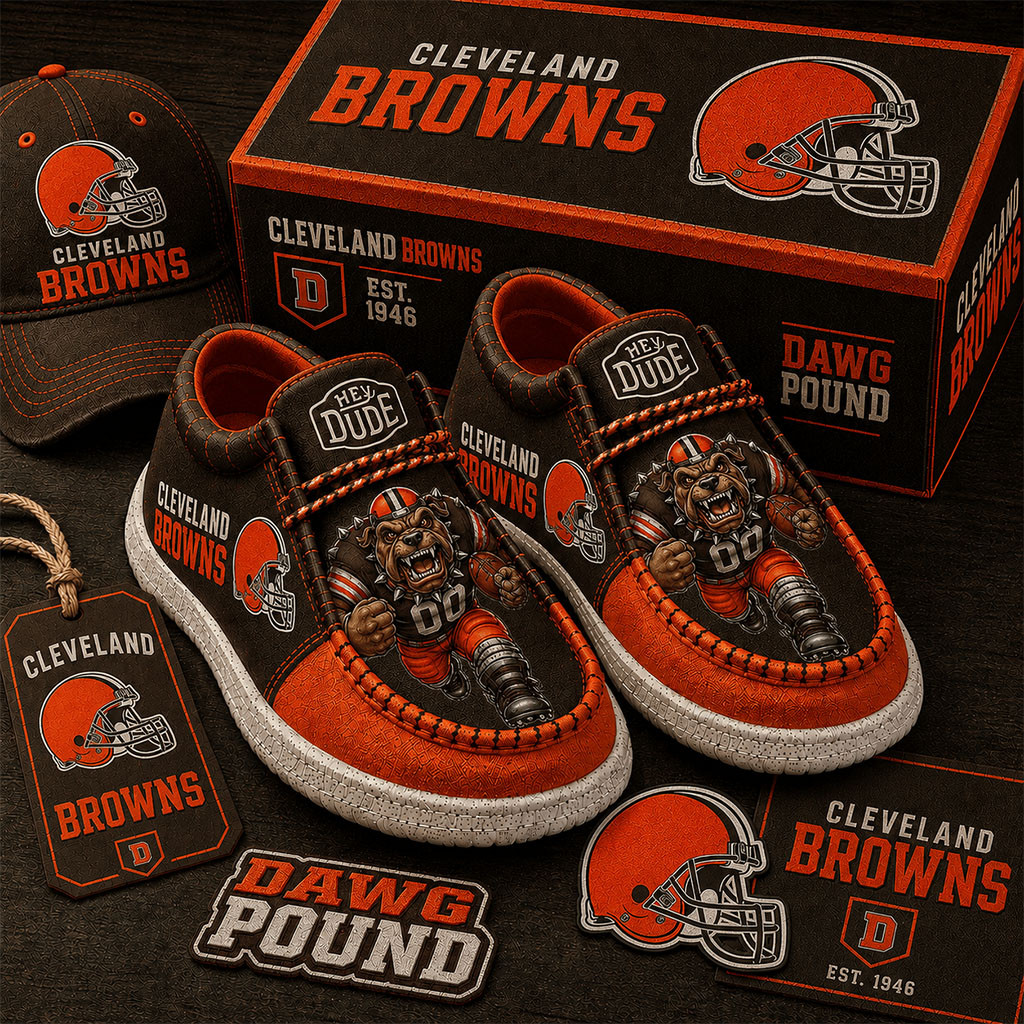 Cleveland Browns Dawg Pound Shoes Cleveland Browns Merch Football Team Gifts Ideas