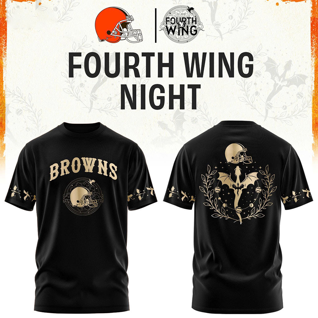 Cleveland Browns Dragon Wing Fantasy Night 2026 Black T-Shirt Cleveland Browns Merch Fan Gifts Cleveland Browns Dragon Wing Fantasy Night 2026 Black T-Shirt Cleveland Browns Merch Fan Gifts