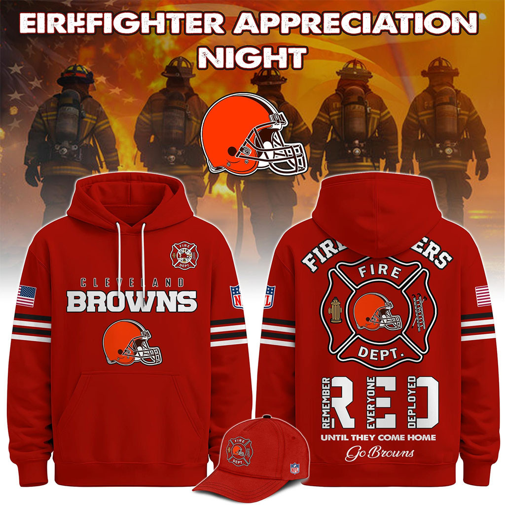 Cleveland Browns Firefighter Appreciation Night 2026 Hoodie Cleveland Browns Merch Red