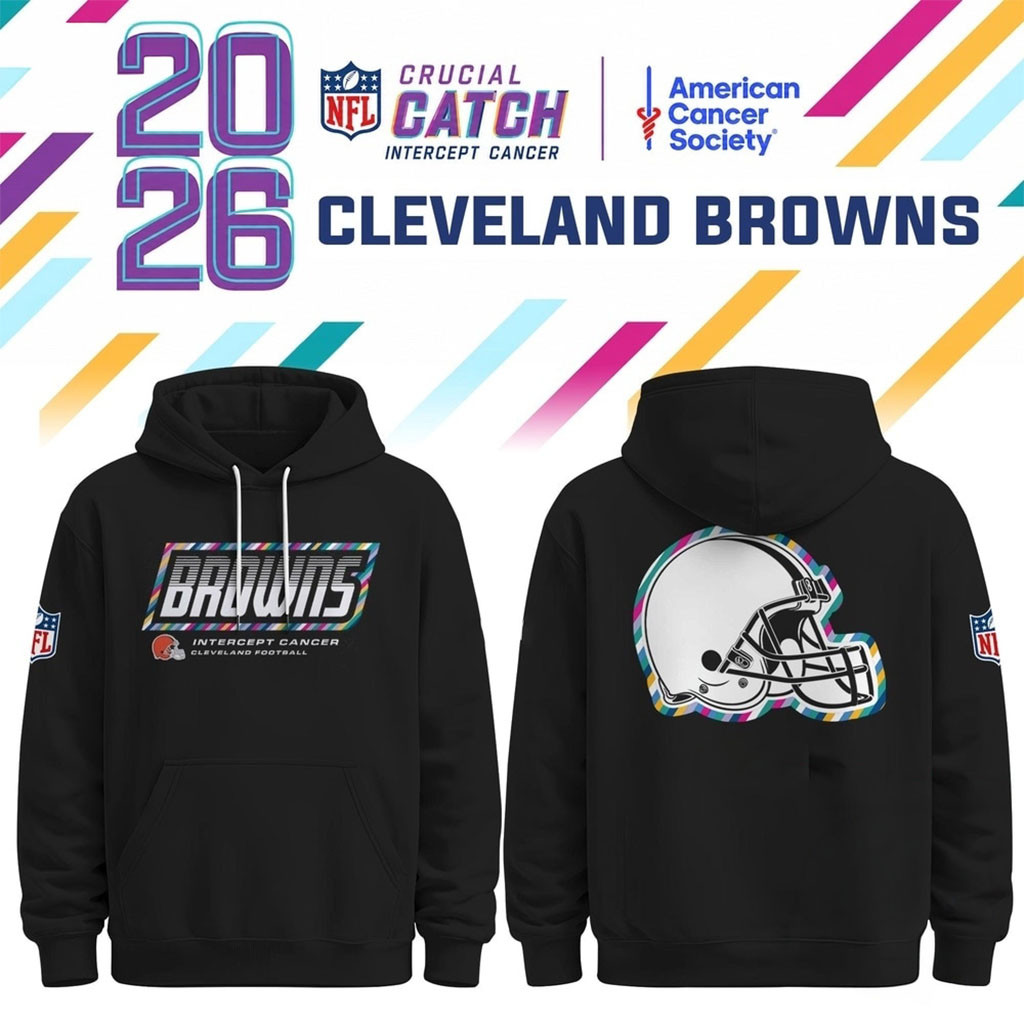 Cleveland Browns NFL Crucial Catch 2026 Black Hoodie Cleveland Browns Merch Gift For Fans