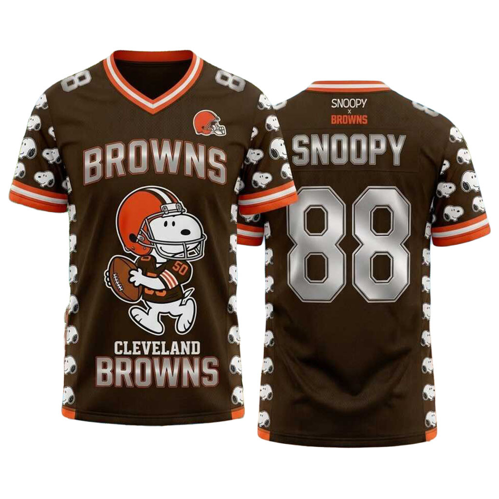 Cleveland Browns Snoopy Football Outfit Jersey Cleveland Browns Merch Gift For Game Day Cleveland Browns Snoopy Football Outfit Jersey Cleveland Browns Merch Gift For Game Day