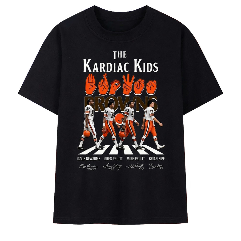 Cleveland Browns The Kardiac Kids Signatures Abbey Road T-Shirt Browns Merch Fan Gift Ideas