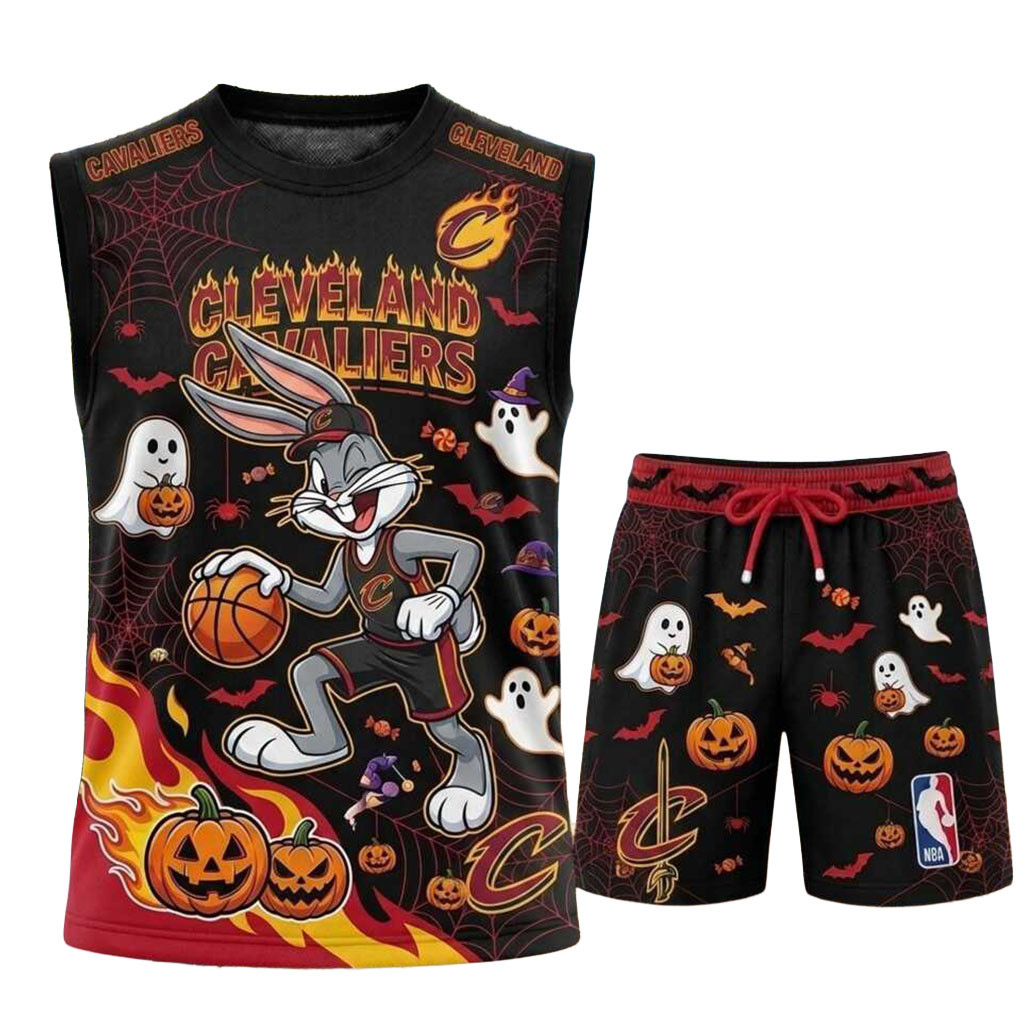 Cleveland Cavaliers Bunny Halloween Tank Top And Shorts Set Cleveland Cavaliers Merch Fan Gift
