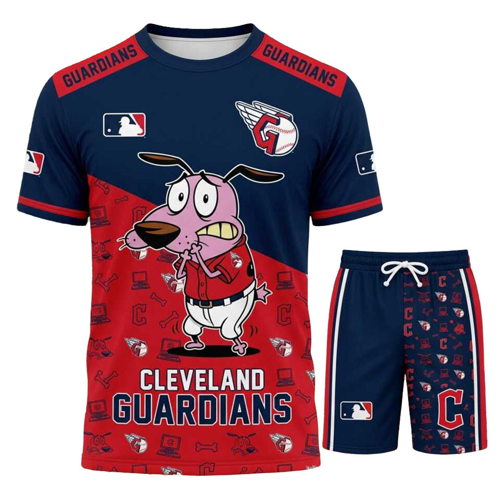 Cleveland Guardians Courage The Cowardly Dog Shirt And Shorts Set Cleveland Guardians Merch