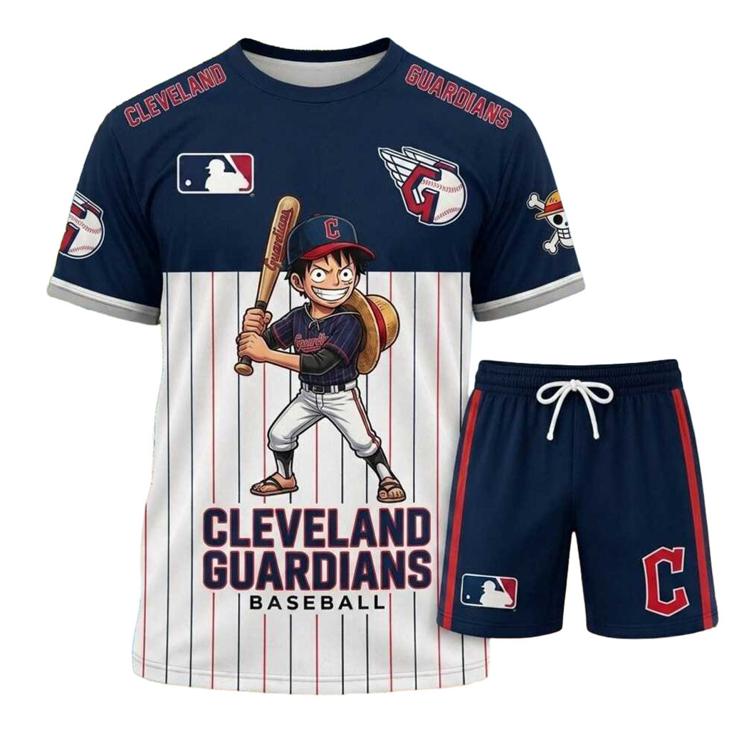 Cleveland Guardians Luffy Anime Mascot Shirt And Shorts Guardians Merch Gift For Baseball Fan Cleveland Guardians Luffy Anime Mascot Shirt And Shorts Guardians Merch Gift For Baseball Fan