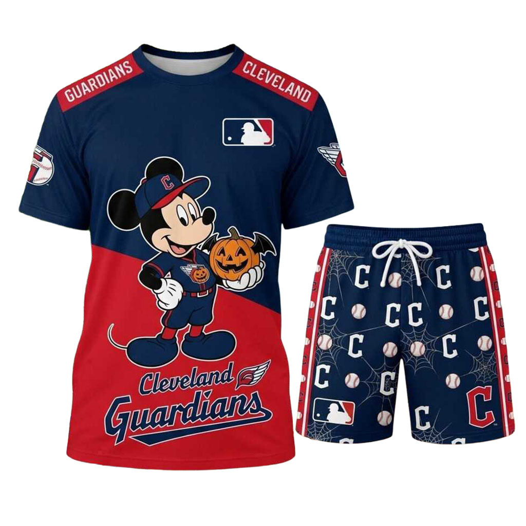 Cleveland Guardians Mickey Mouse Halloween Pumpkin Shirt And Shorts Guardians Merch Fan Gifts Cleveland Guardians Mickey Mouse Halloween Pumpkin Shirt And Shorts Guardians Merch Fan Gifts