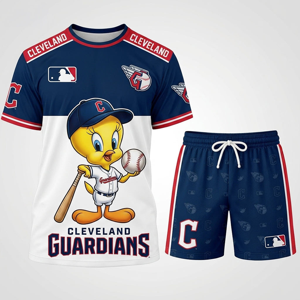 Cleveland Guardians X Tweety Looney Tunes T-Shirt And Shorts Set Guardians Merch Game Day Gifts