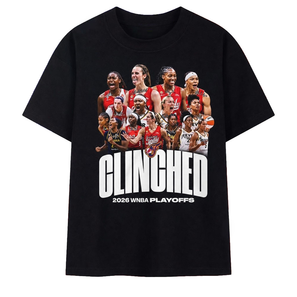 Clinched 2026 WNBA Playoffs All Stars Graphic T-Shirt Indiana Fever Merch Gifts For Fans