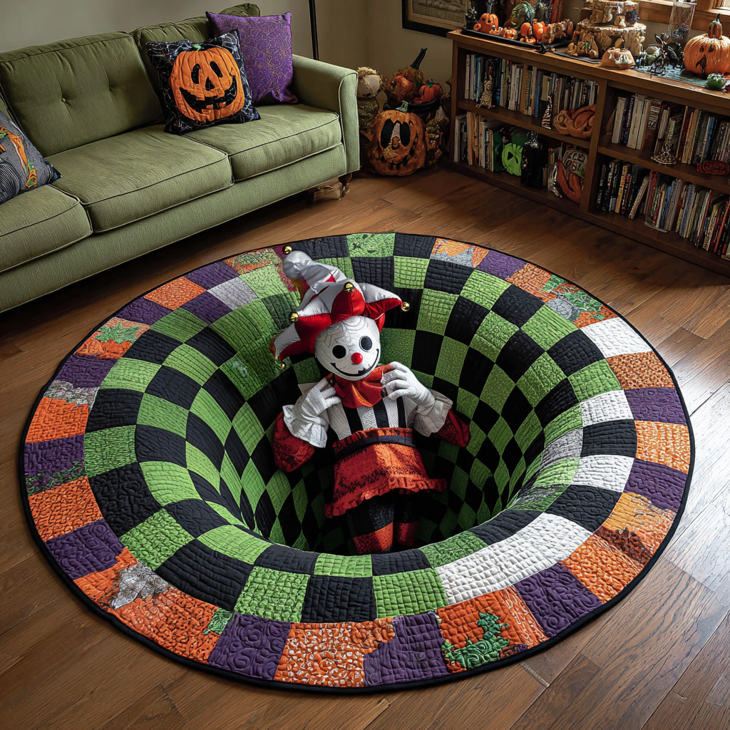 Clown Chamber Quilted Round Mat Round Kitchen Mat Halloween Inspired Gifts