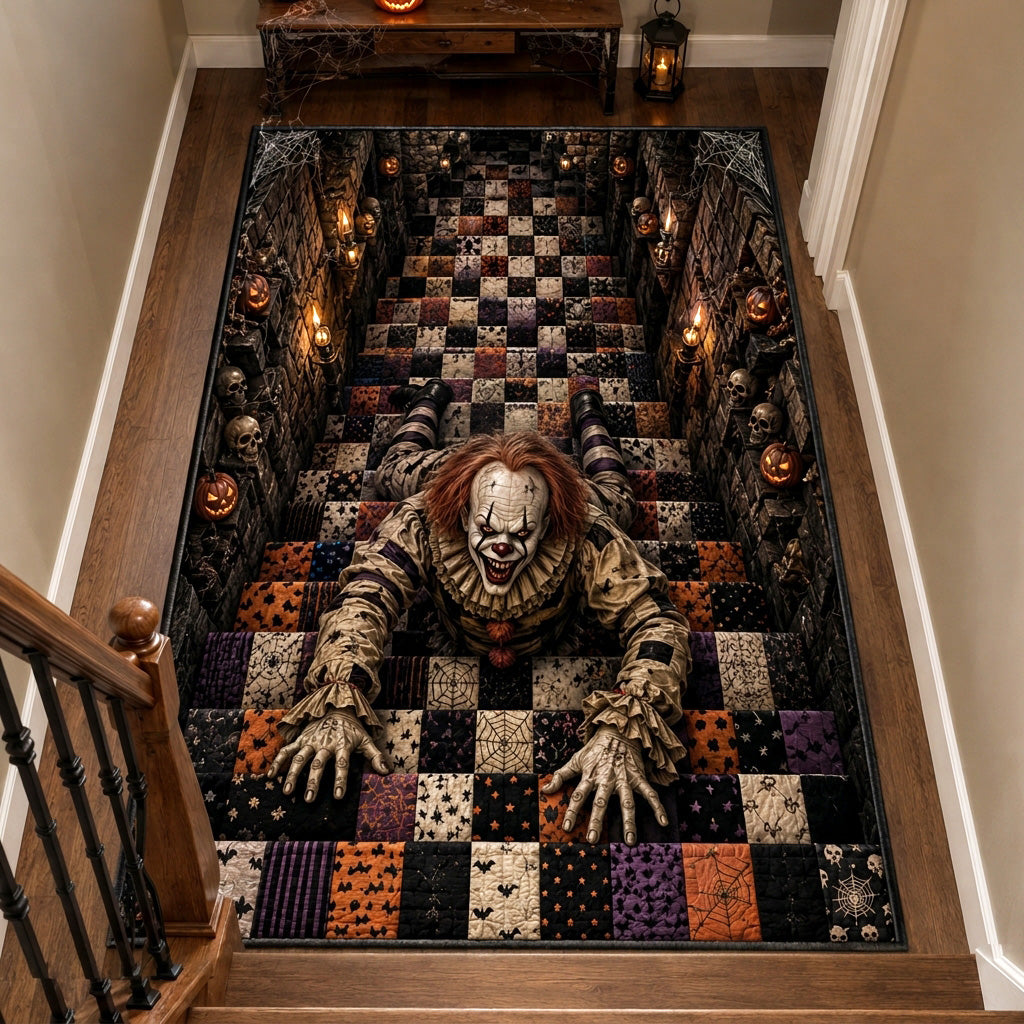 Clown Descent Area Rug Horror Themed Area Rugs Halloween Present Ideas